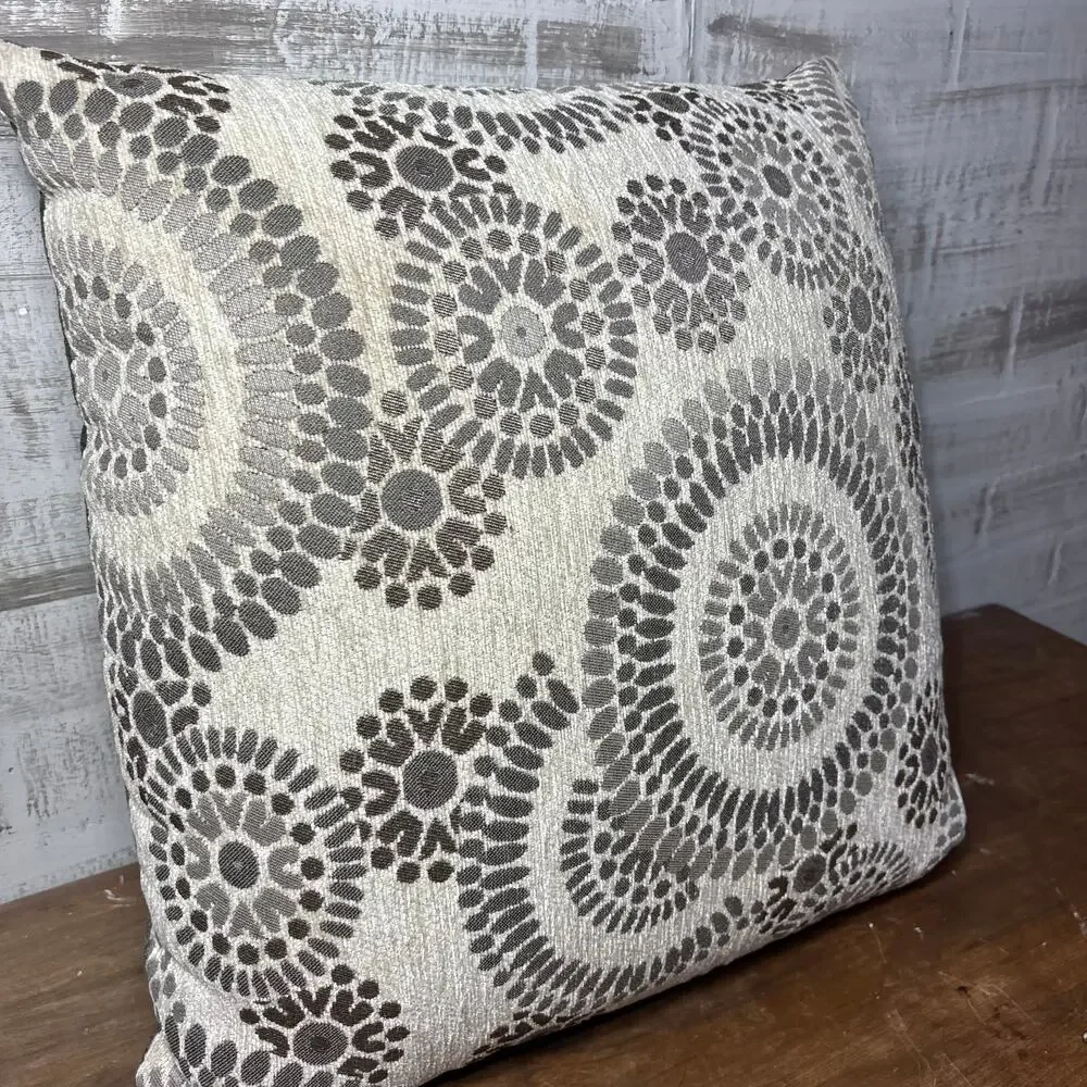 Two Tone Gray Pinwheel Design Accent Pillow